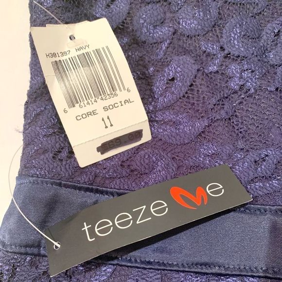 Tweeze Me Navy Blue Lace Mini Dress - Picture 6 of 7